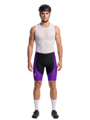 GEL Padded Cycling Shorts | Purple Black Half Tights