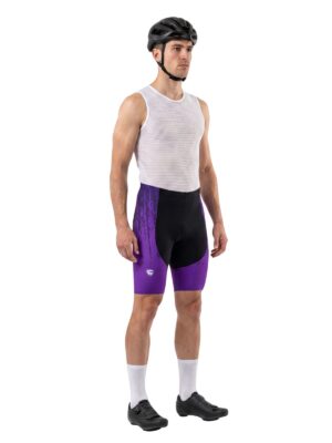 GEL Padded Cycling Shorts | Purple Black Half Tights