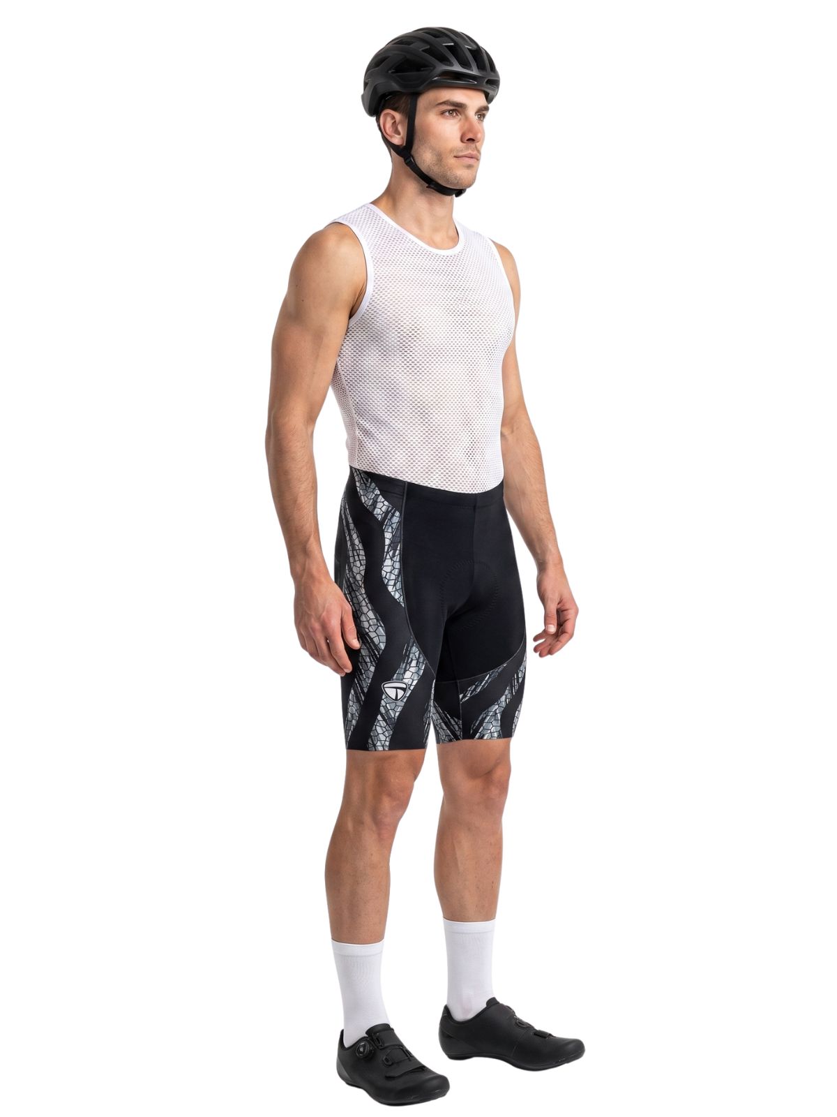 Men’s Cycling Shorts Black Grey Road Bike GEL Tech Padded Shorts