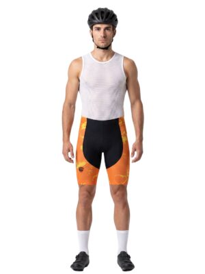 Men’s Cycling Gel Padded Shorts Orange Yellow | Peloton