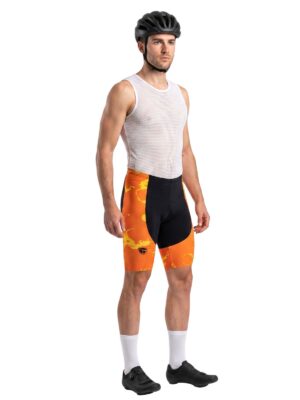 Men’s Cycling Gel Padded Shorts Orange Yellow | Peloton