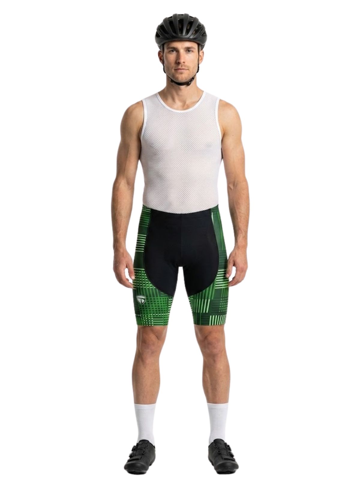 Gel Padded Cycling Shorts for Men Green Black | Peloton